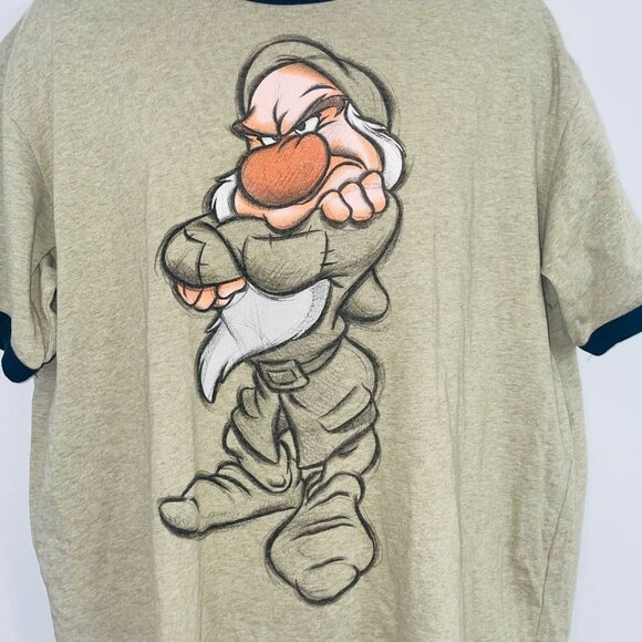 Grumpy Seven Dwarfs Disney Studio Collection Mens XL Ringer TShirt Green - Picture 4 of 12